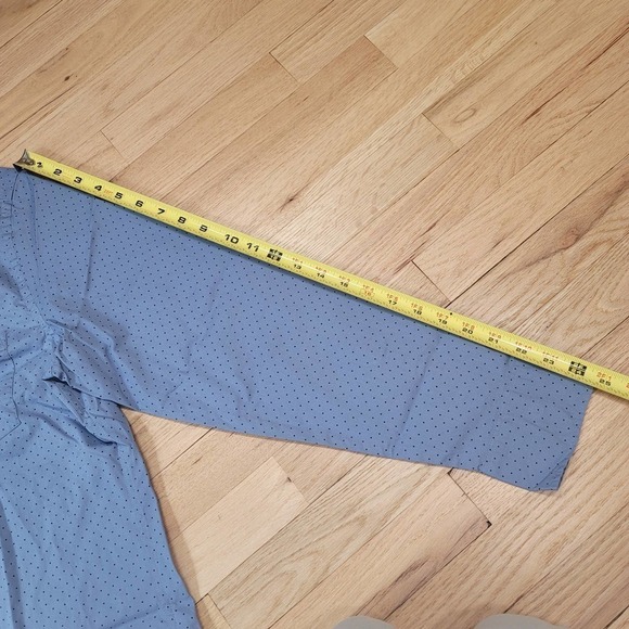 New J.Crew Factory Slim Untucked Flex Washed Dotted Blue Black Button Down - Picture 6 of 9